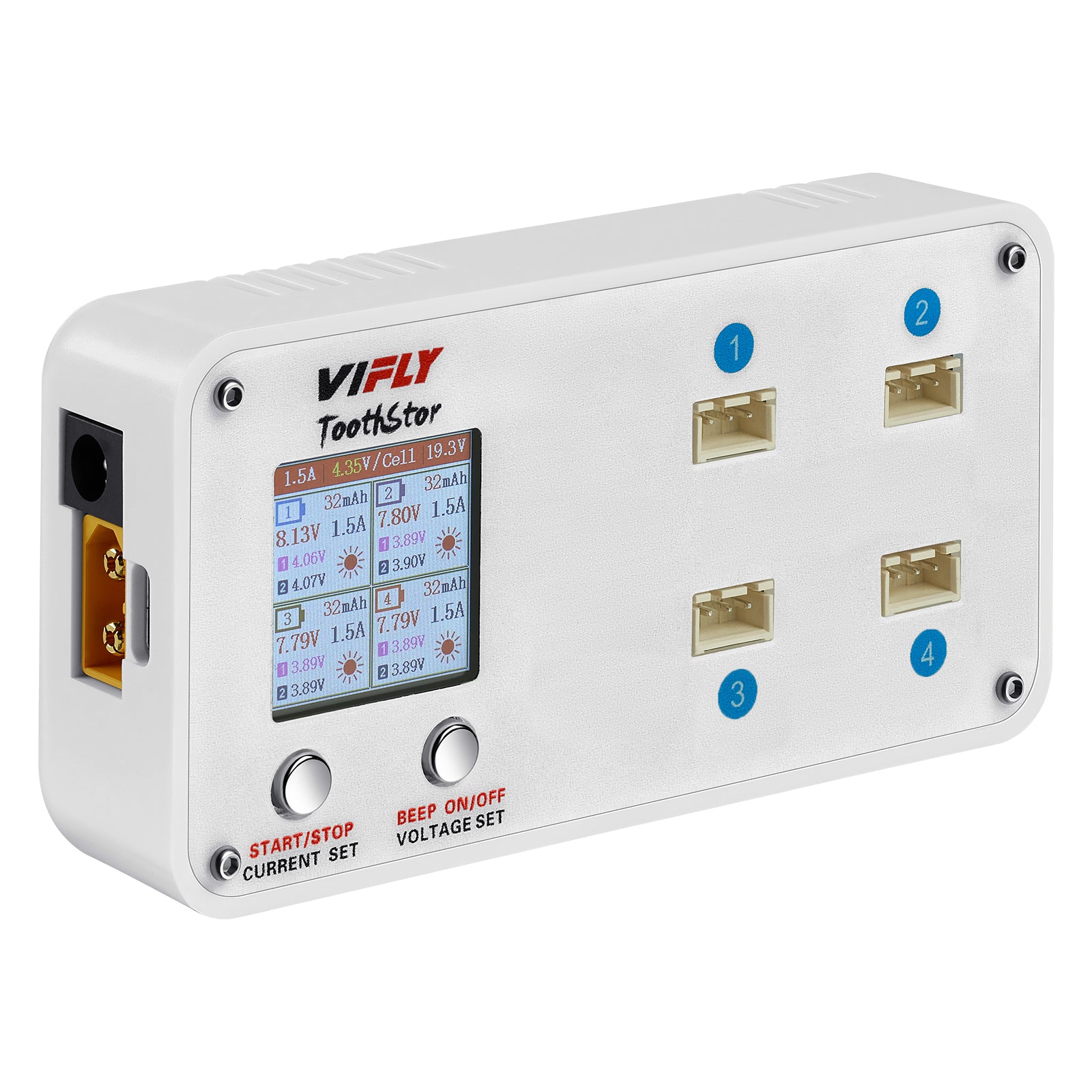 VIFLY ToothStor - 4 Port 2S Balance Charger with Storage Mode 