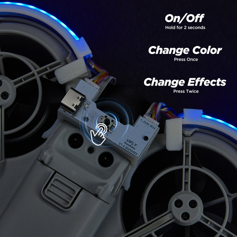 VIFLY NeoHalo LED Light Strip for DJI Neo, Multi-Color Dynamic Modes Brings Epic Night Flight Shows