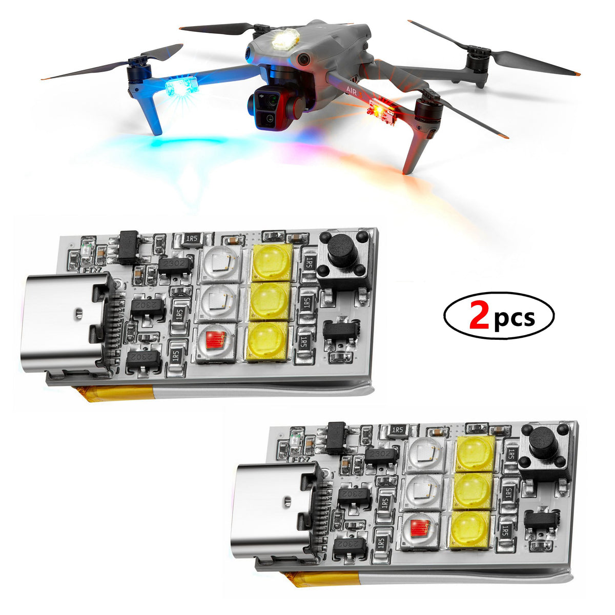 VIFLY Strobe Platinum - 6 Cree Led Lights 1000 Lumen FAA Compliant Drone Strobe